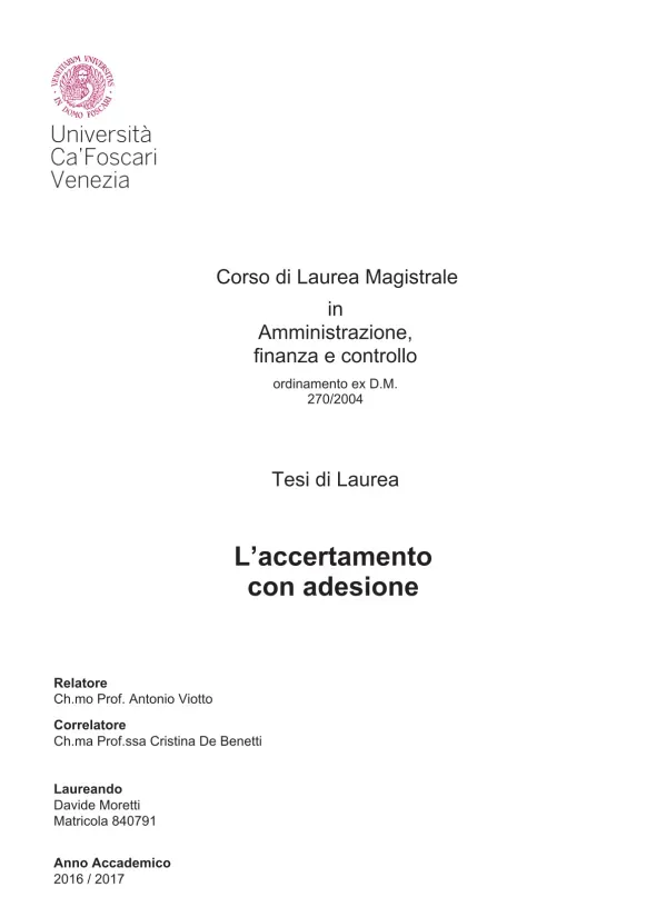 L'accertamento con adesione