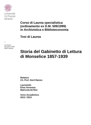 La Storia del Gabinetto di Lettura di Monselice (1857-1939)