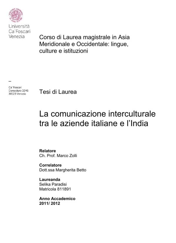 La comunicazione interculturale tra aziende italiane e l'India