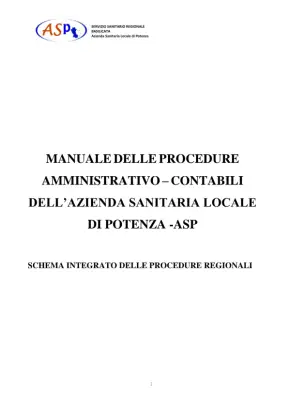 Manual of Administrative and Accounting Procedures for the Local Health Authority of Potenza