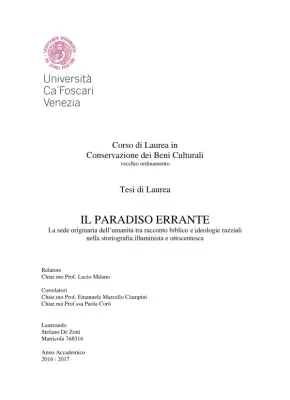 Il Paradiso Errante: La Sede Originaria dell'Umanità tra Racconto Biblico e Ideologie Razziali