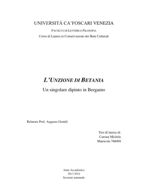 L'Unzione di Betania: Un Dipinto Religioso a Bergamo