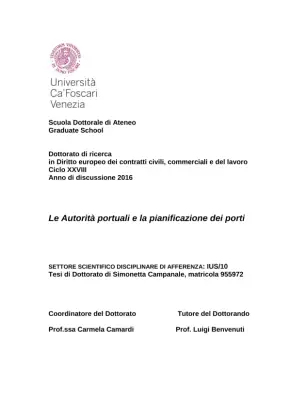 Le Autorità portuali e la pianificazione dei porti