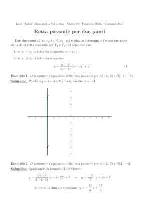 Equazioni della retta passante per due punti