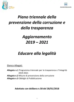 Piano Triennale della Prevenzione della Corruzione e della Trasparenza dell'IRCCS CROB