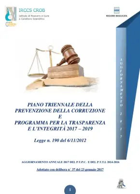 Piano Triennale della Prevenzione della Corruzione e Programma per la Trasparenza e l'Integrità 2017-2019