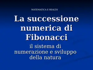 Sequenza Fibonacci: Applicazioni