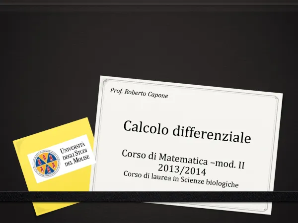 Calcolo differenziale (pdf) - 1.53 MB