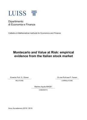 Montecarlo and Value at Risk: Empirical Evidence from the Italian Stock Market