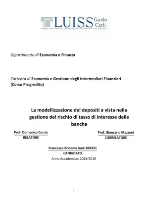 La modellizzazione dei depositi a vista nella gestione del rischio di tasso di interesse delle banche