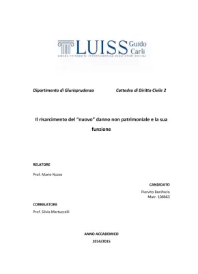 Il risarcimento del 'nuovo' danno non patrimoniale e la sua funzione