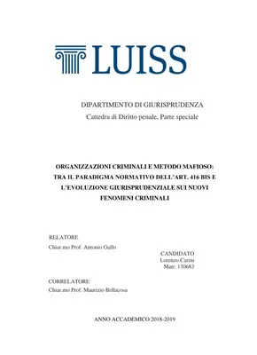 Art. 416 bis: Mafia e Giurisprudenza