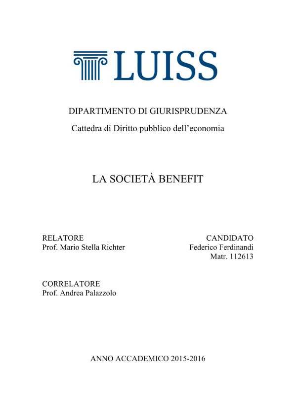 La società benefit