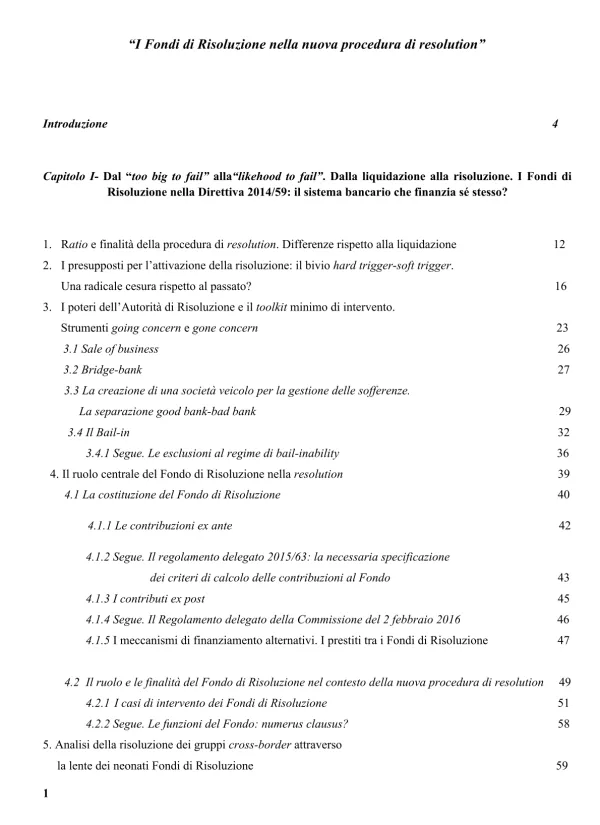 I fondi di risoluzione nella nuova procedura di resolution