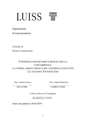 Controllo Societario: La Teoria Assolutistica
