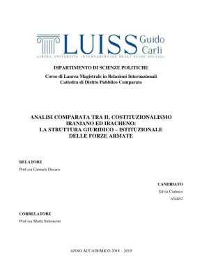 Analisi comparata tra il costituzionalismo iraniano ed iracheno: la struttura giuridico-istituzionale delle forze armate