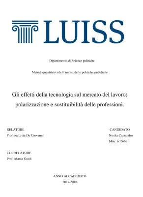 Gli effetti della tecnologia sul mercato del lavoro: polarizzazione e sostituibilità delle professioni