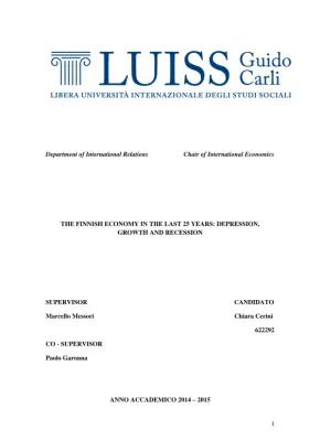 The Finnish Economy in the Last 25 Years: Depression, Growth and Recession