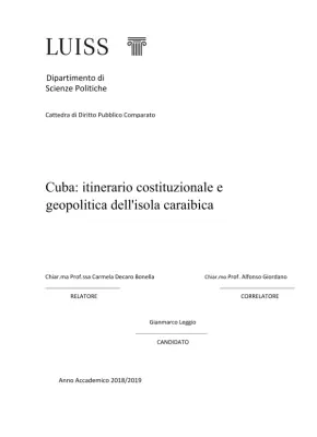 Cuba: itinerario costituzionale e geopolitica dell'isola caraibica