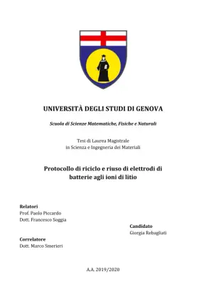 Protocollo di riciclo e riuso di elettrodi di batterie agli ioni di litio