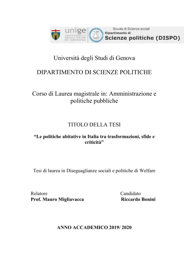 Le politiche abitative in Italia tra trasformazioni, sfide e criticità