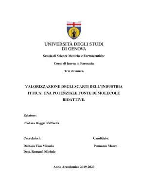 Valorizzazione degli scarti dell'industria ittica: una potenziale fonte di molecole bioattive