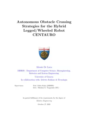 Autonomous Obstacle Crossing Strategies for the Hybrid Legged/Wheeled Robot CENTAURO