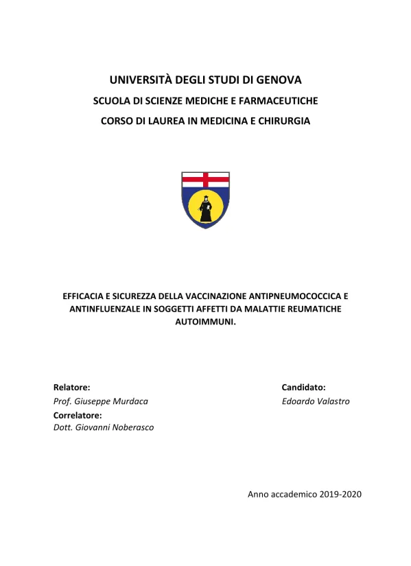 Efficacia e sicurezza della vaccinazione antipneumococcica e antinfluenzale in soggetti affetti da malattie reumatiche autoimmuni