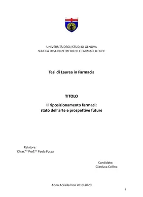 Riposizionamento Farmaci: Stato dell'Arte