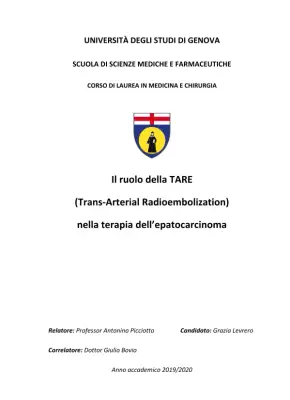 Il ruolo della TARE nella terapia dell'epatocarcinoma