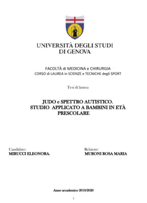 Judo e Spettro Autistico: Studio Applicato a Bambini in Età Prescolare