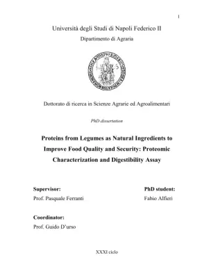 Proteins from Legumes as Natural Ingredients to Improve Food Quality and Security