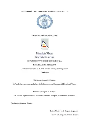 Diritto e religione in Europa. Un’analisi argomentativa alla luce della Convenzione Europea dei Diritti dell’Uomo