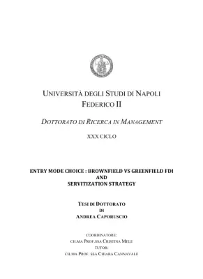 La scelta del modello di ingresso: brownfield vs greenfield FDI e strategia di servitizzazione