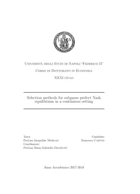 Selection Methods for Subgame Perfect Nash Equilibrium in a Continuous Setting