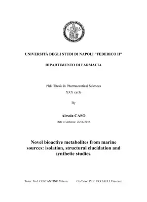 Novel Bioactive Metabolites from Marine Sources: Isolation, Structural Elucidation and Synthetic Studies