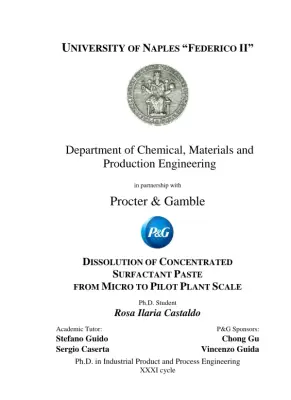 Dissolution of Concentrated Surfactant Paste from Micro to Pilot Plant Scale