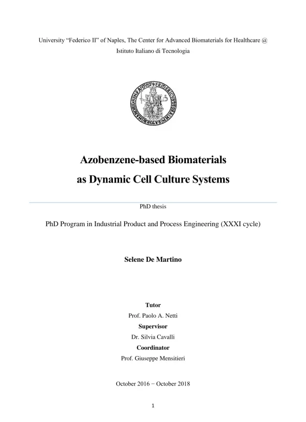 Azobenzene-based Biomaterials as Dynamic Cell Culture Systems