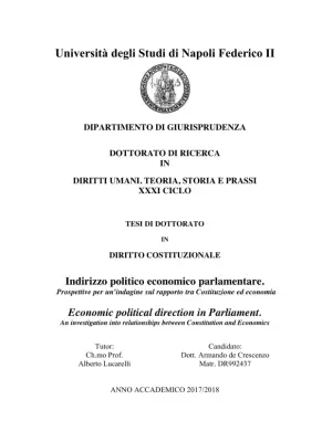 Indirizzo politico-economico parlamentare: Prospettive per un’indagine sul rapporto tra Costituzione ed economia