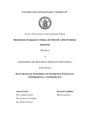 Electrostatic Scrubbing of Submicron Particles: Experimental and Modeling