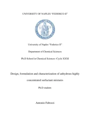 Design, Formulation and Characterization of Anhydrous Highly Concentrated Surfactant Mixtures