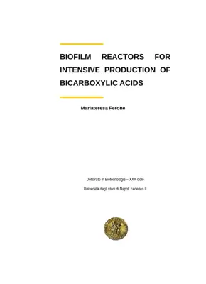 Reattori a Biofilm per la Produzione Intensiva di Acidi Bicarbossilici