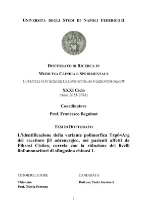 L'identificazione della variante polimorfica Trp64Arg del recettore β3 adrenergico nei pazienti affetti da Fibrosi Cistica