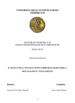 Il ruolo dell'imaging dopo chirurgia bariatrica: metanalisi su 7516 pazienti